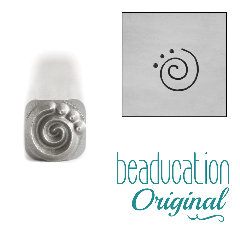 Metal Stamping Tools Spiral 3 Dots Metal Design Stamp, 5mm - Beaducation Original